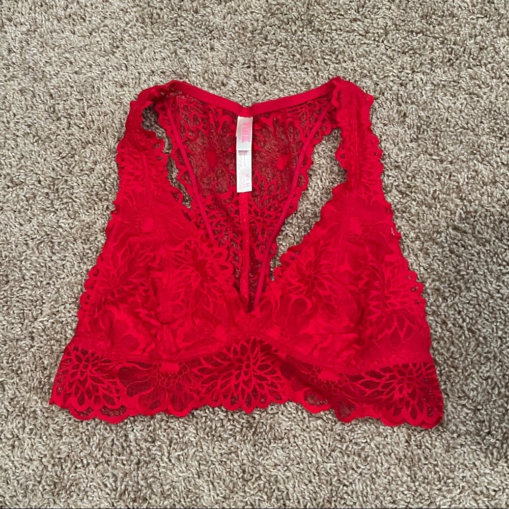 Like-new VS Pink Lace Racerback Bralette